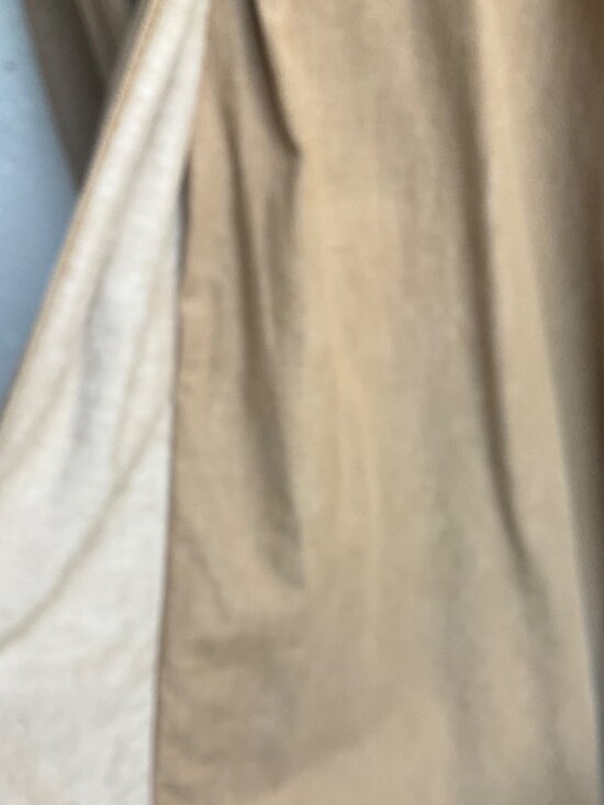 VTG Perry Ellis America Tan Brown Collared Denim Maxi Faux Wrap Dress Cotton - Picture 5 of 12